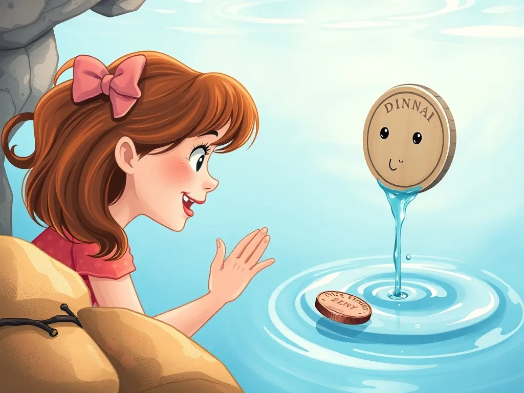 Penny and the Puddle Duck: A River Tale - Diana surfacing while Penny drips with water