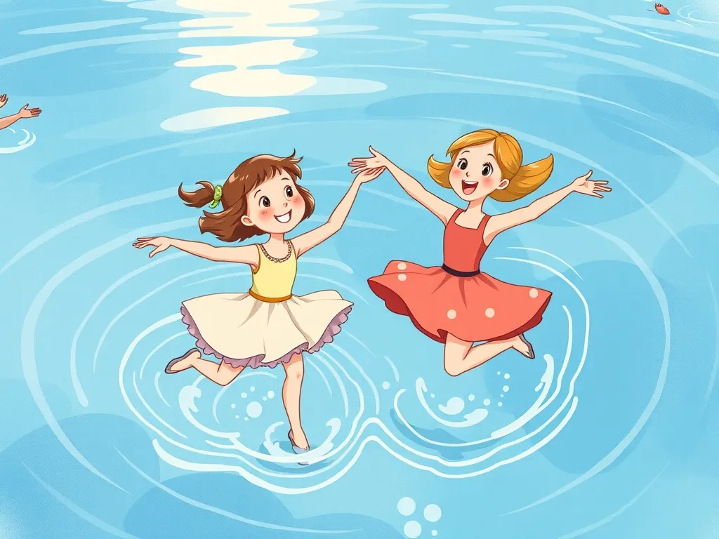Penny and the Puddle Duck: A River Tale - Penny and Diana attempting awkward water ballet