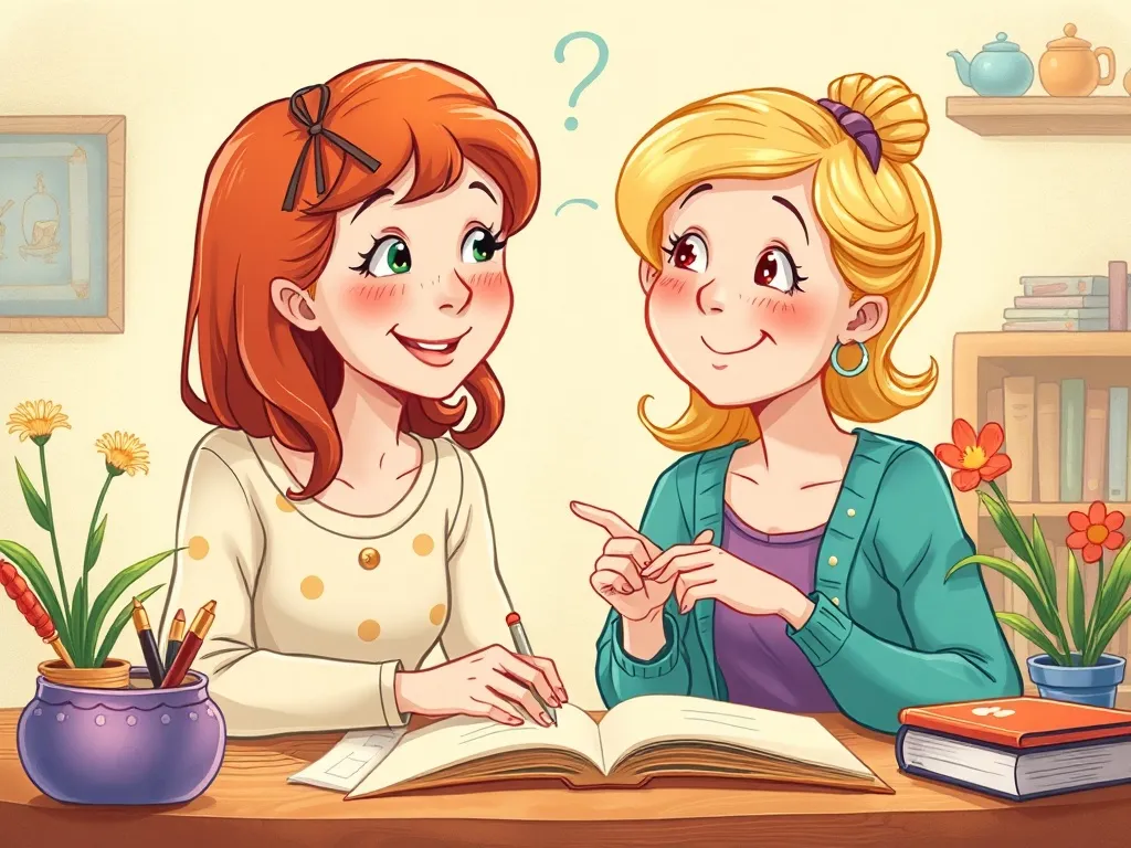 Penny and the Puddle Duck: A River Tale - Penny and Diana brainstorming together