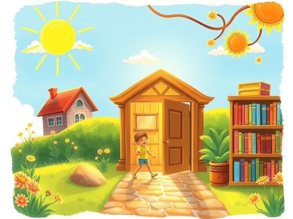 Penny's Heavy Heart - Penny leaving library into bright sunshine