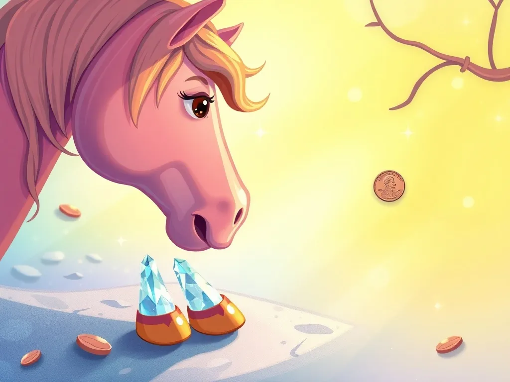 Penny the Pig's Magical Forest Adventure - Penny staring at her sparkling crystal hooves