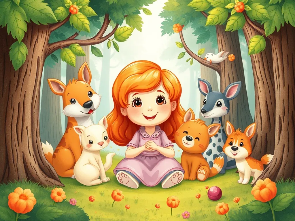 Penny the Pig's Magical Forest Adventure - Penny surrounded by new forest friends