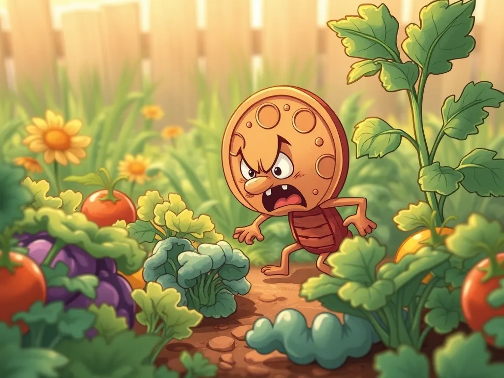 Penny's Prairie Temper - Penny searching angrily through garden vegetables