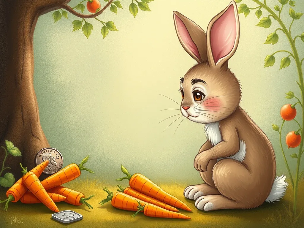 Penny's Prairie Temper - Penny watching disappointed Ruby Rabbit with carrots