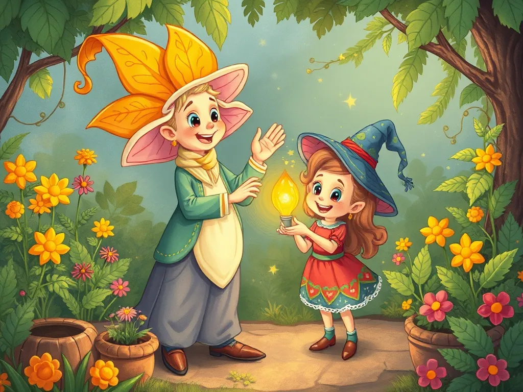 Petals and Friendship: The Tale of Dewdrop Dragon - Elderbloom demonstrating garden magic to pair