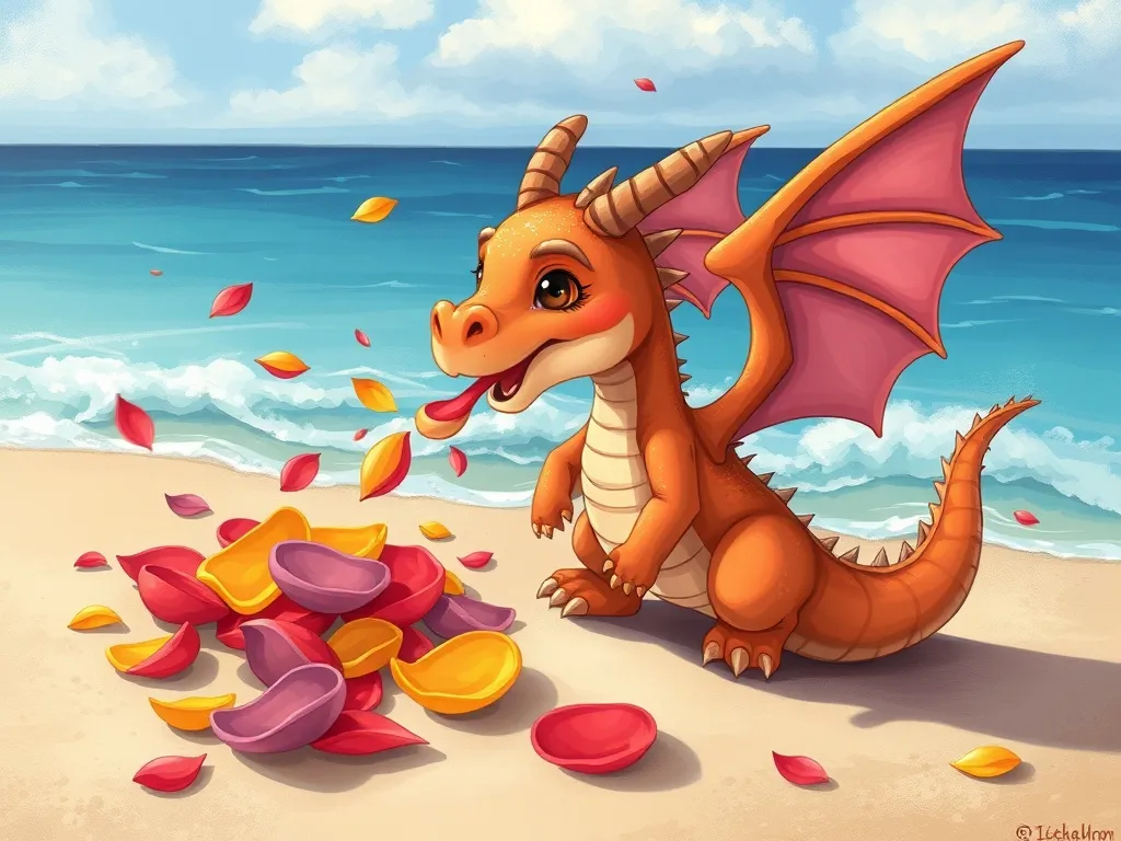 Petals and Pearls: A Beach Dragon's Tale
