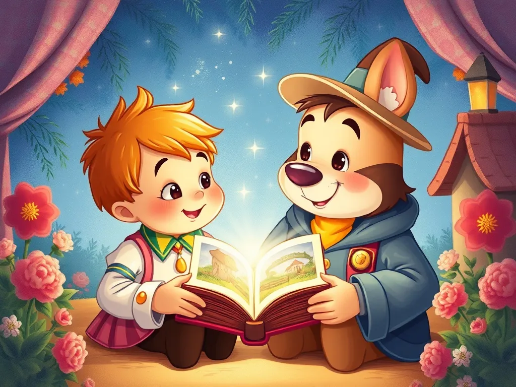 Pip and the Gentle Giant's Photo Magic - Pip and Theodore sharing magical photo album
