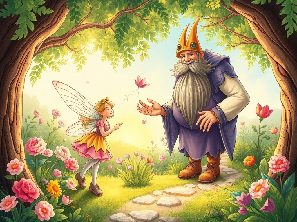 Pip's Garden of Friendship - Fairy and giant creating enchanted garden together
