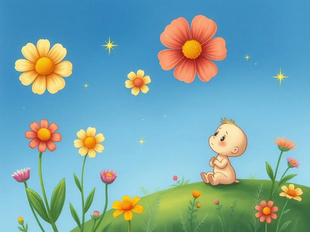 Pip's Pond Party Problem - Flowers floating away as Pip watches quietly
