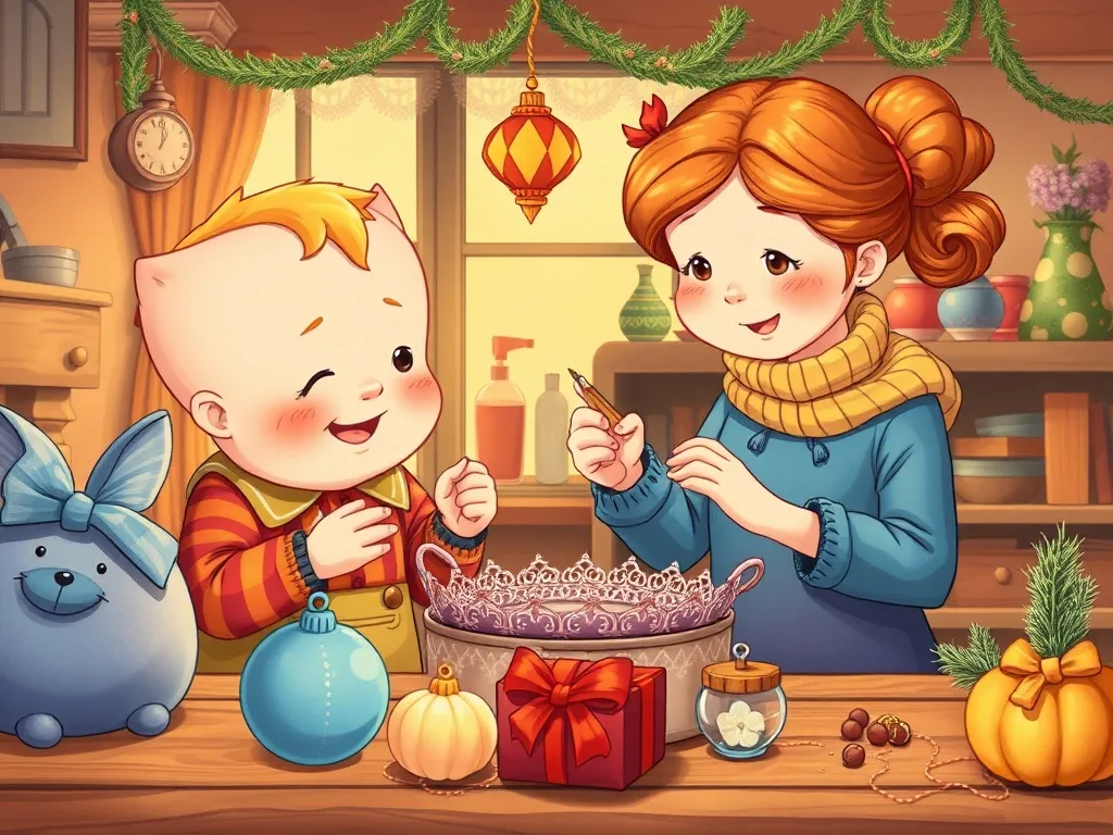 Pip's Pond Party Problem - Pip and Clara crafting decorations together
