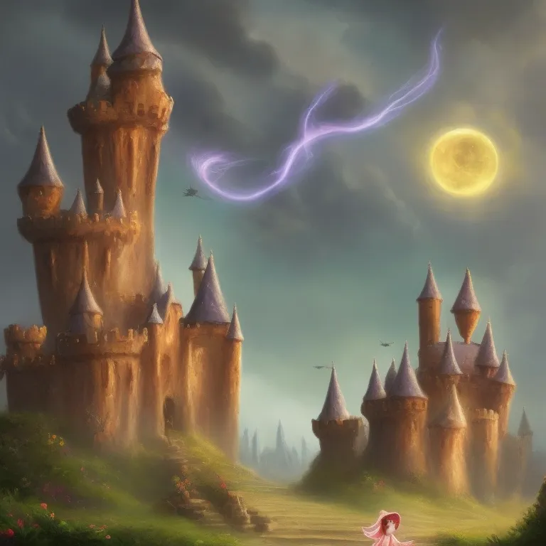 Illustration: Princess Ava working on the spell by herself