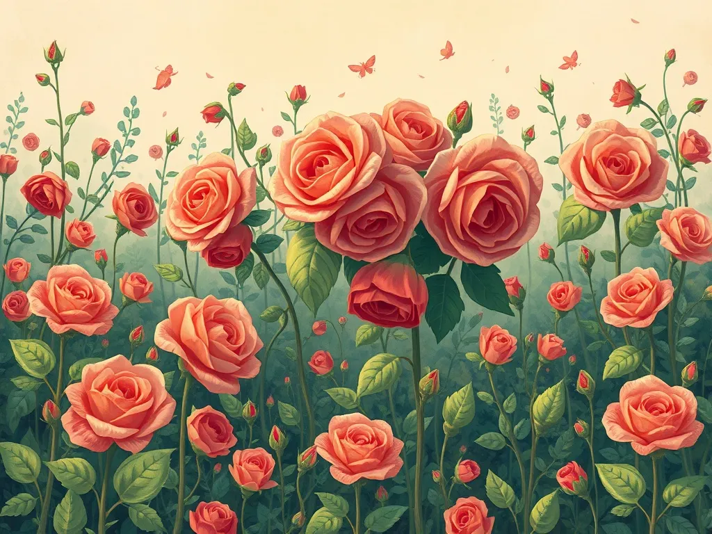Professor Petunia's Pickle Juice Problem - The chaotic garden with upside-down roses and wilting flowers everywhere