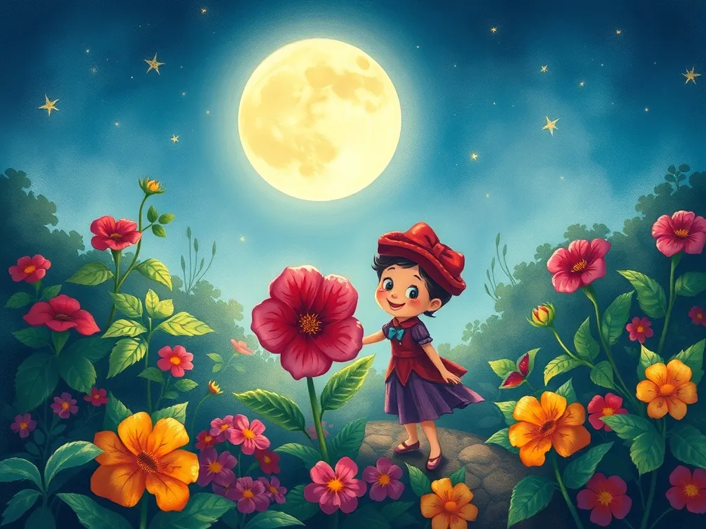 Professor Petunia's Pickle Juice Problem - Petunia and Ruby working happily together in the thriving moonlit garden