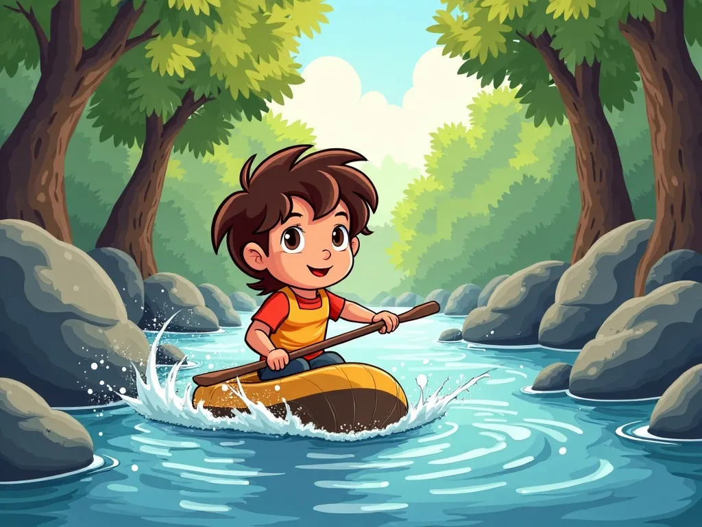 Puddles and Promises: A Little Elephant's Steps - Scene 4 illustration