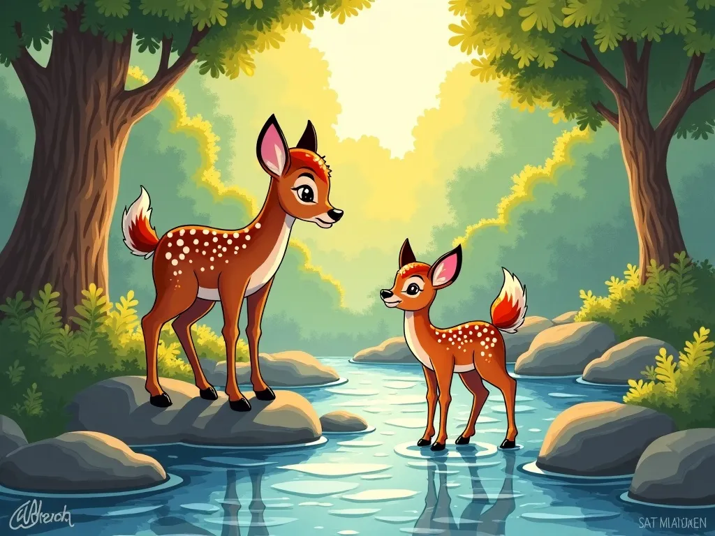 Puddles and Promises: A Little Elephant's Steps - Scene 5 illustration
