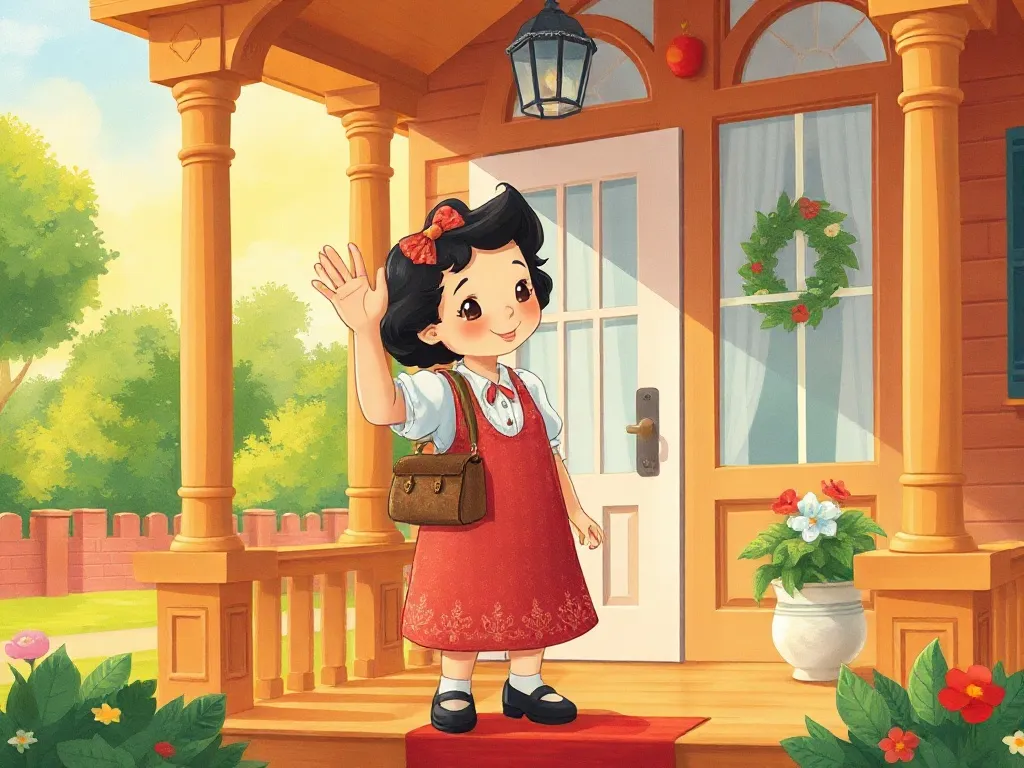 Questions on Maple Street - Mrs Chen waving from her sunny front porch