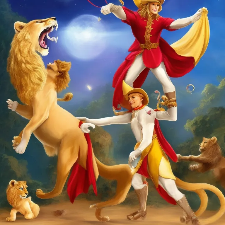 Illustration: Leo standing near the lion care area