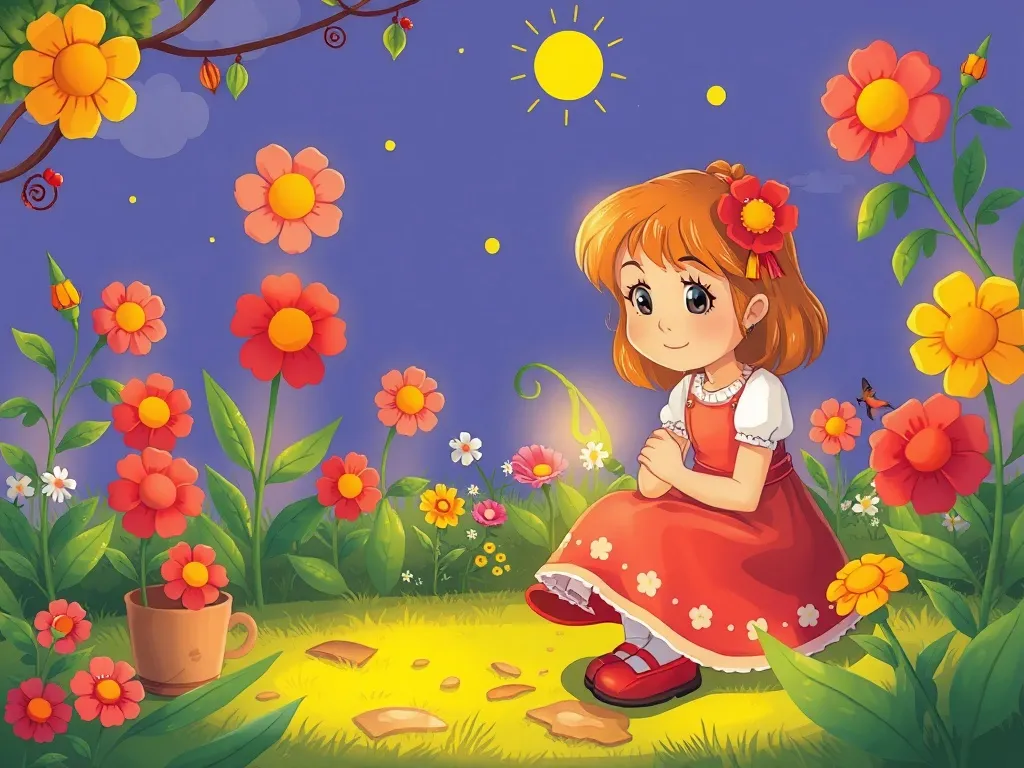 Rosie's Garden Questions - Rosie trying various solutions by herself in her garden