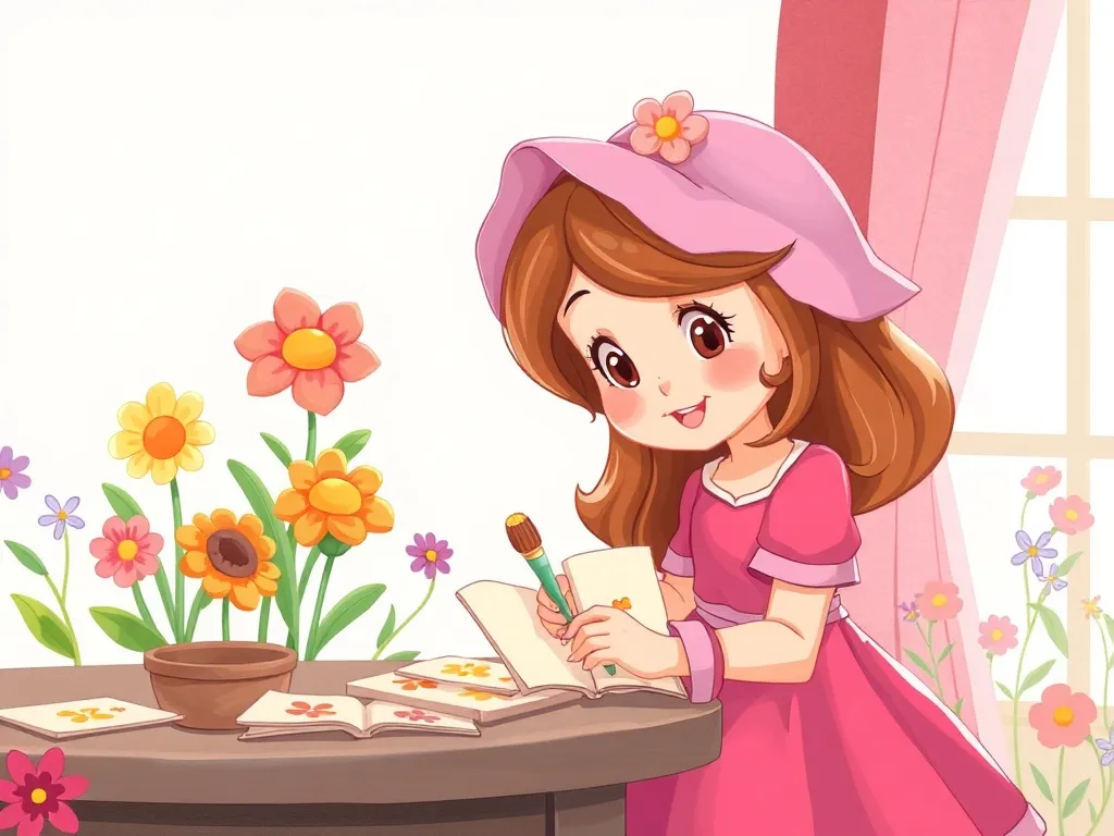 Rosie's Question Quest: A Tale of Finding Your Voice - Rosie practicing questions with colorful flower cards