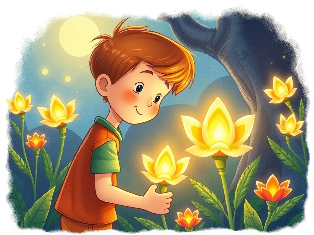 Sam's Secret Garden Science - Sam examines mysterious glowing blooms