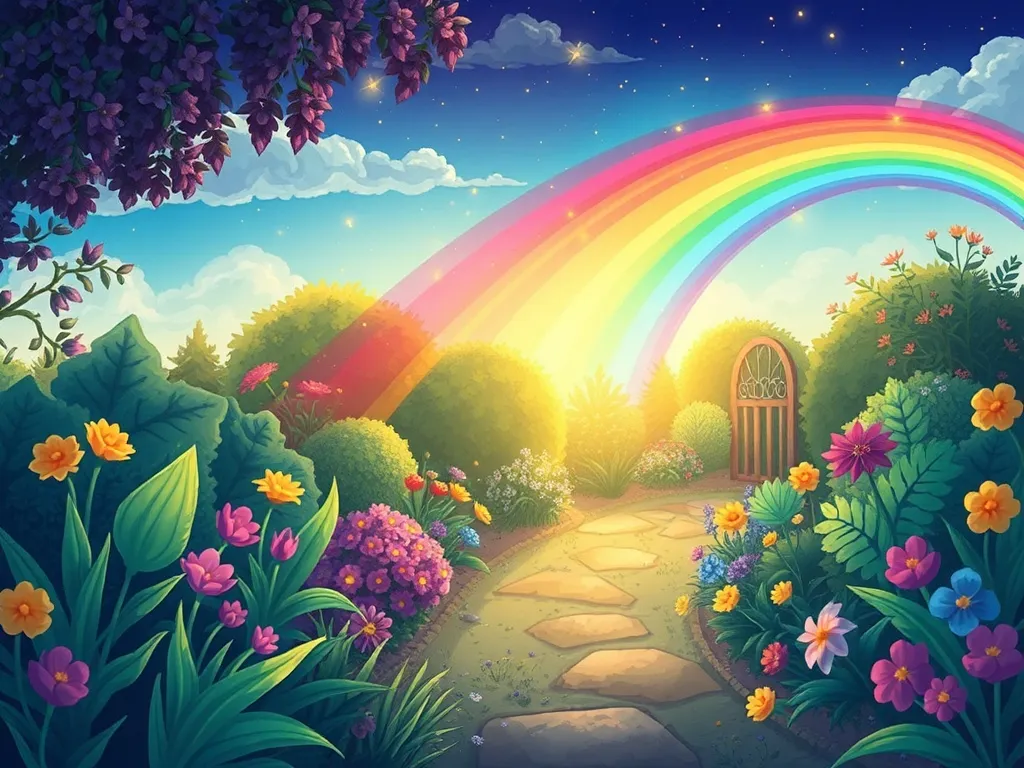 Sam's Secret Garden Science - Rainbow lights dance through garden