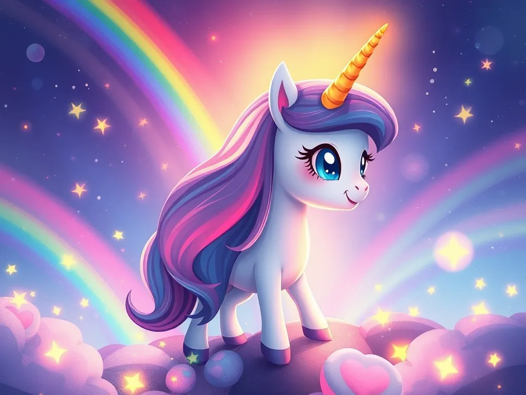 Shimmer Finds Her Sparkle - Shimmer's horn glowing bright surrounded by friends' rainbow lights