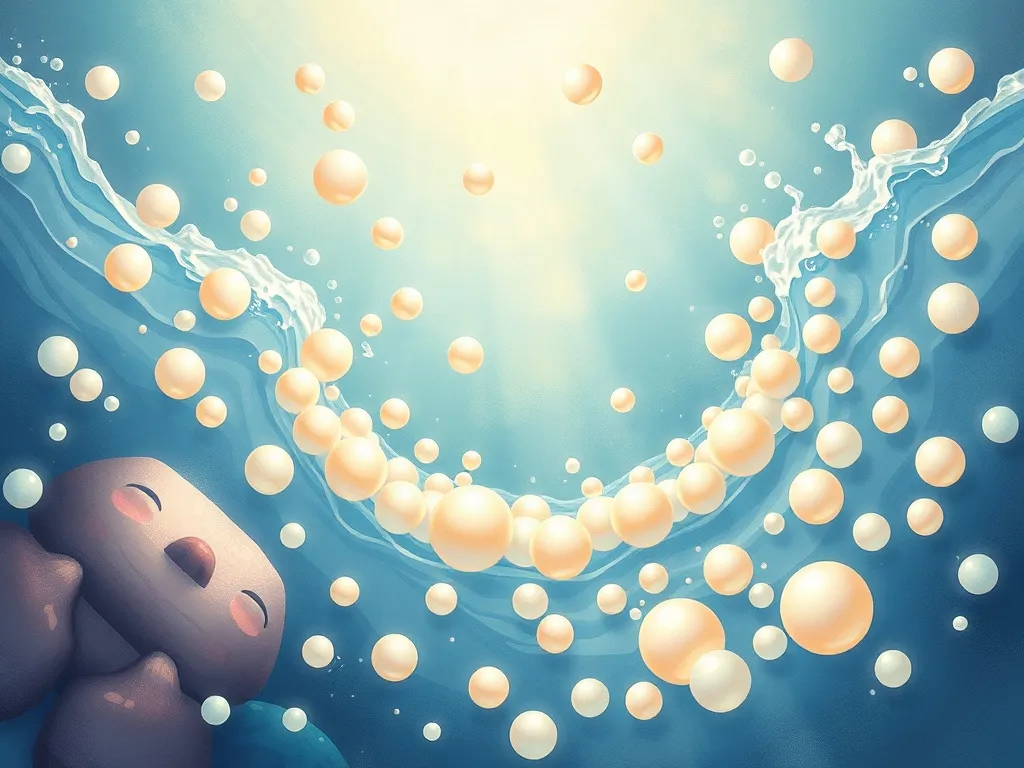 Shimmer's Pearl Song - Pearls tumbling through water around Shimmer