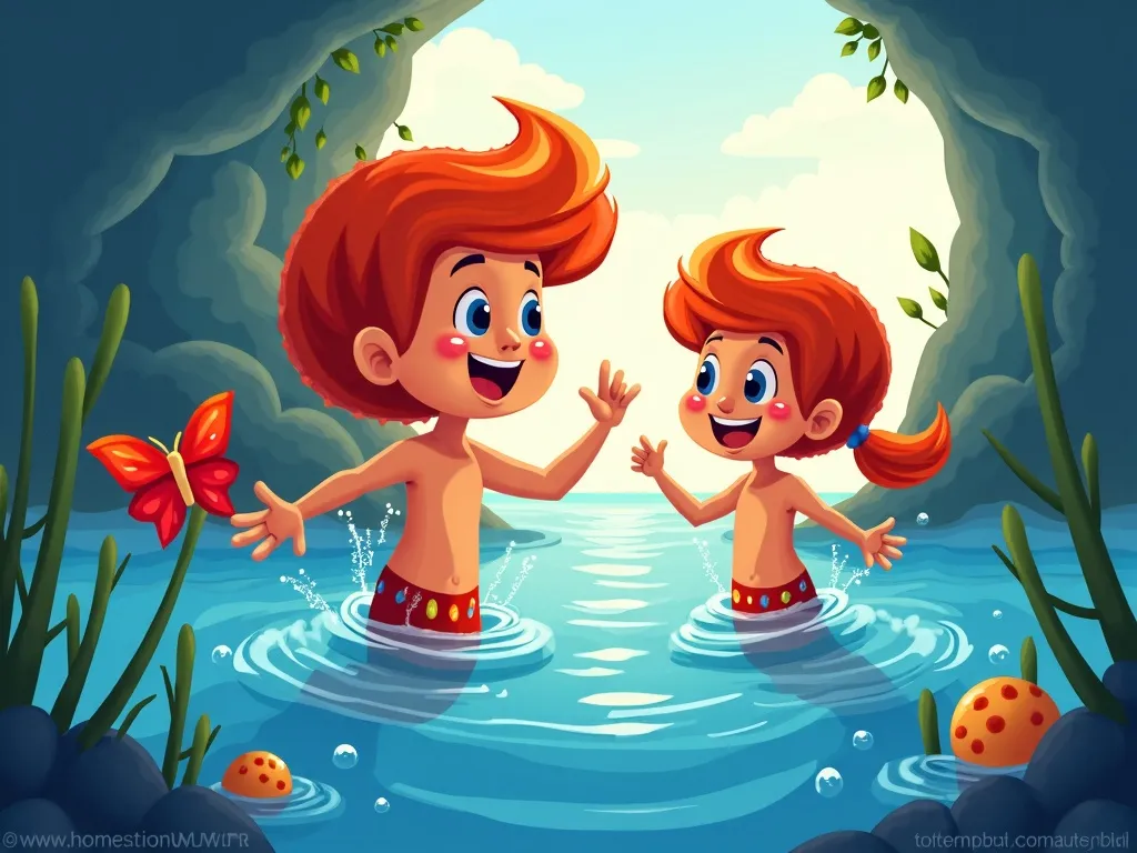 Splish and Pearl's Bubble Dance - Scene 5 illustration