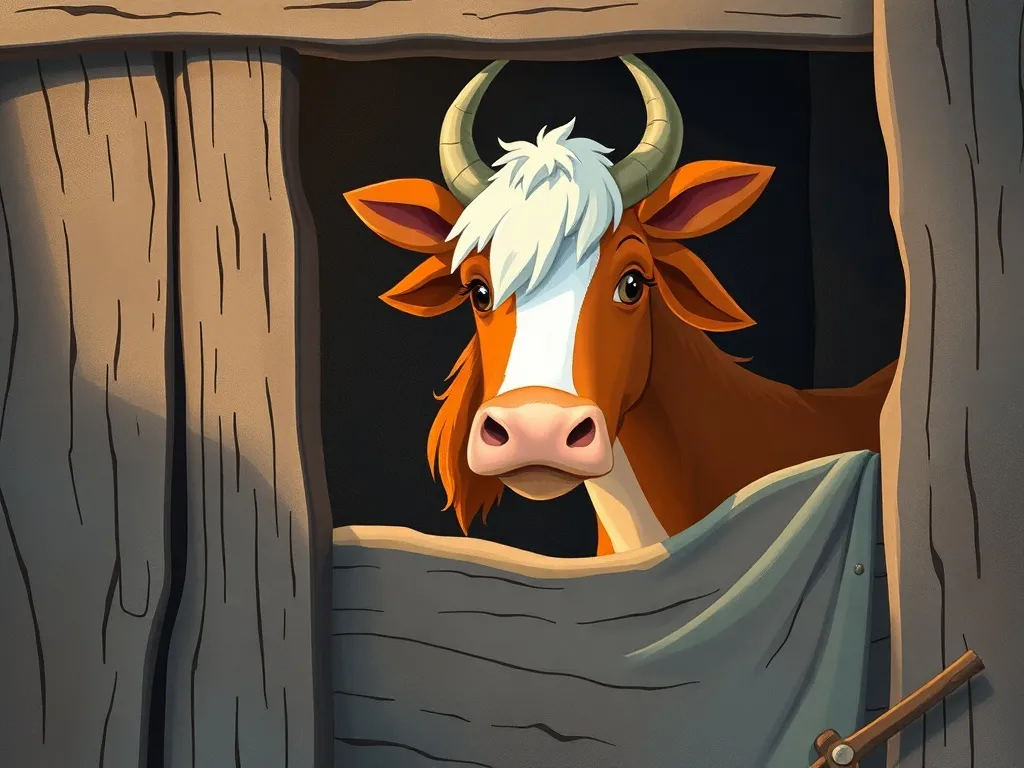 Stella's Sparkle - Stella hiding in her dim stall, horn gray and lifeless