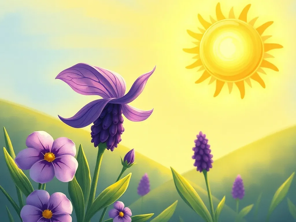 Sunny and the Shy Violet - Violet reaching upward toward struggling Sunny