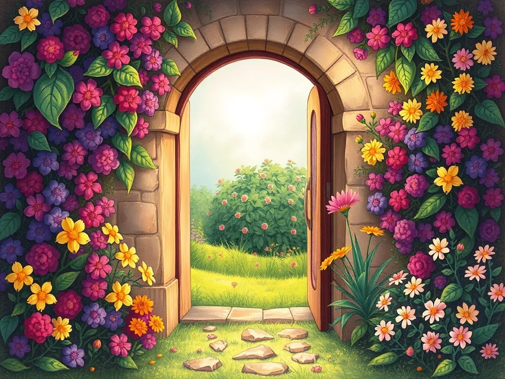 The Badger Who Kept Secrets - Bramble stands in doorway as flowers return to normal colors