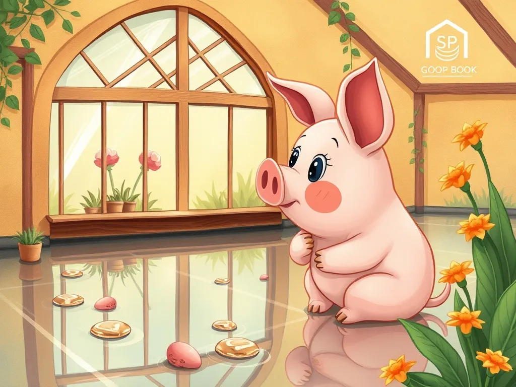 The Bakery Promise: A Swamp Cats Tale - Pip observing greenhouse reflection