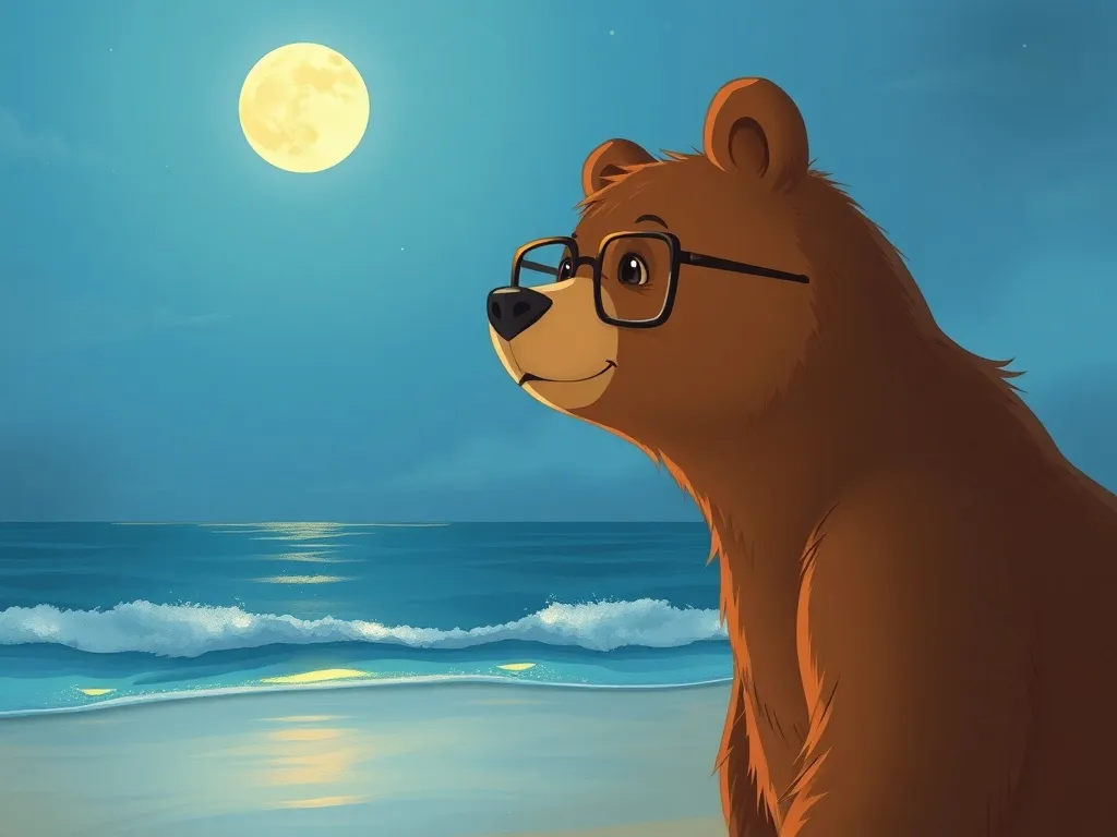 The Beach Bear's Midnight Library Adventure