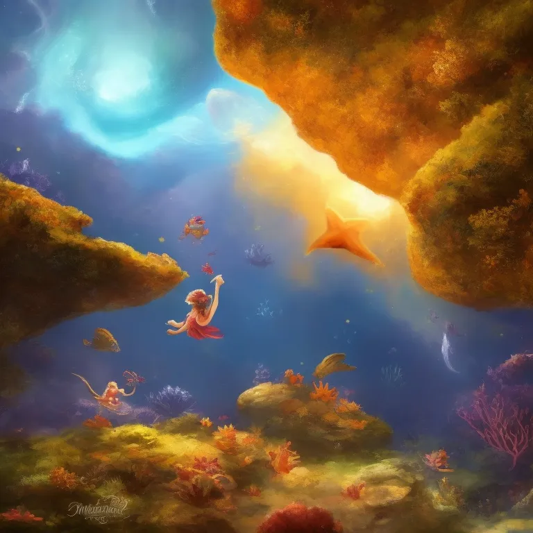 Illustration: Discovering Starfish by the Shore