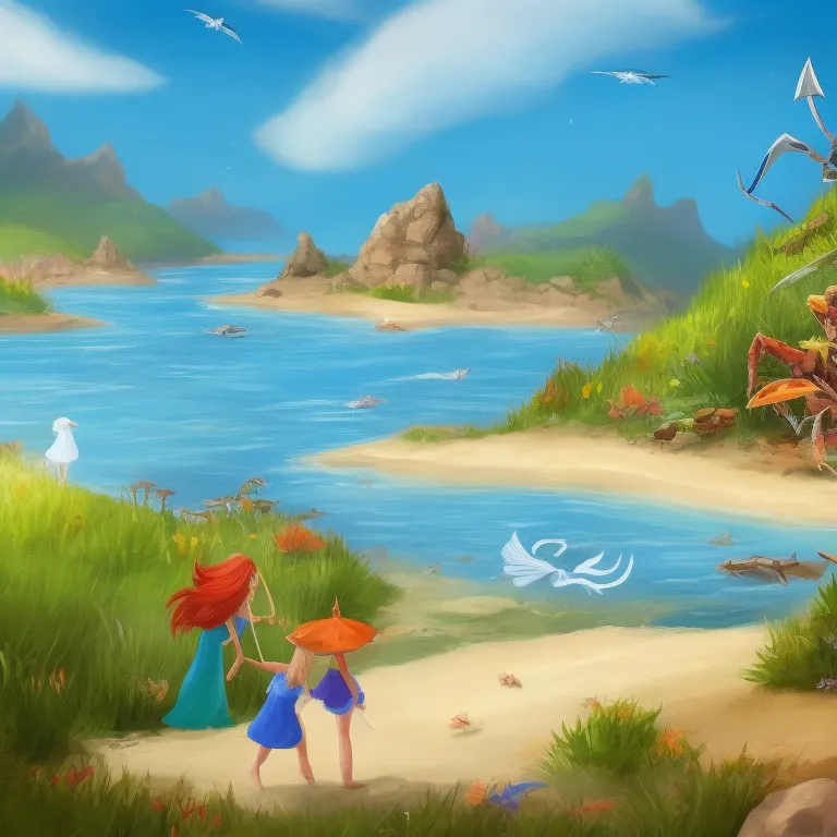 Illustration: Following Arrows Across the Beach