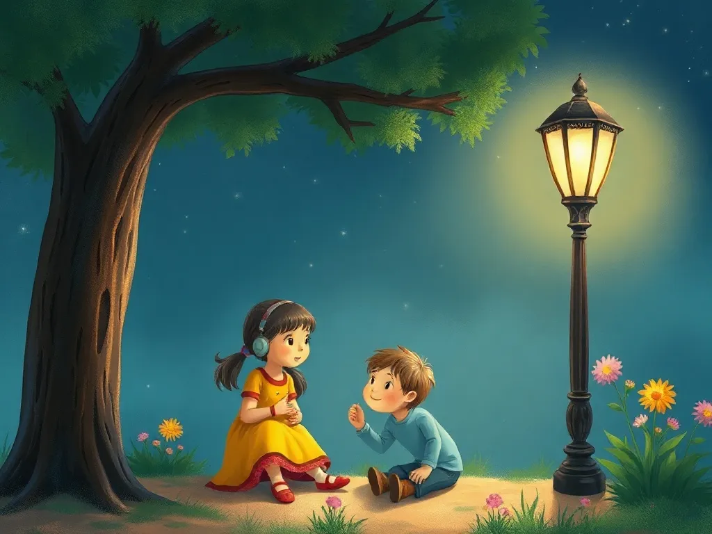 The Bedroom Buddies - Maya and Leo talking under soft lamplight