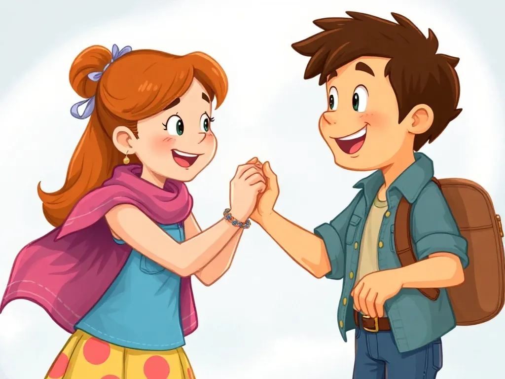 The Bedroom Buddies - Maya and Leo celebrating with their special handshake