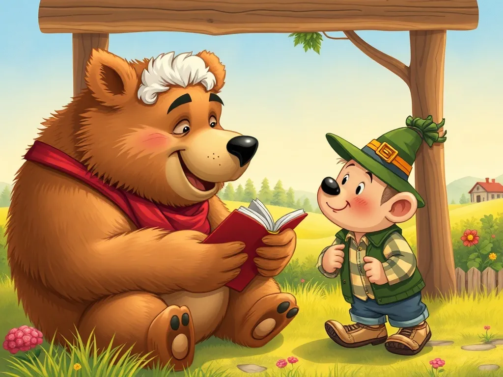 The Brave Little Explorer's Dozen Friends - Grandpa Bear sharing wisdom with Tommy