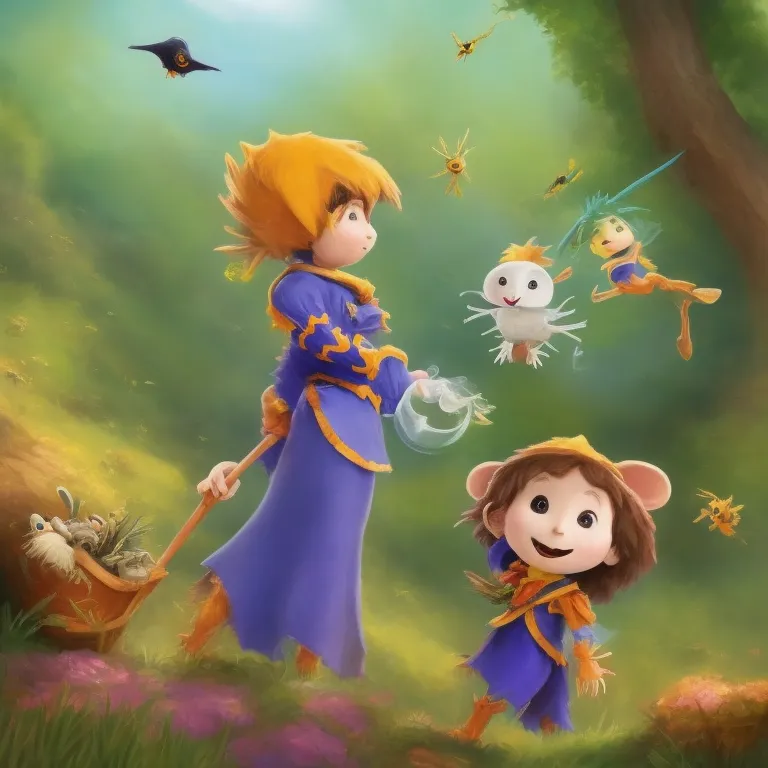 Illustration: Pip Watches the Ribbons Flutter in the Cornfield