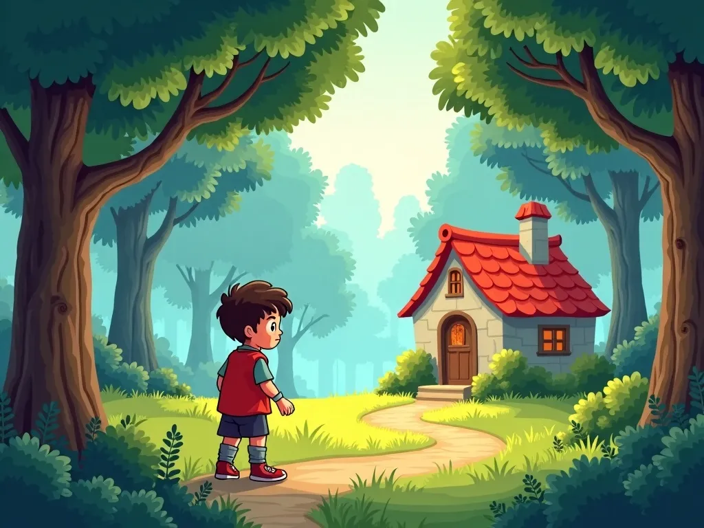 The Cottage in the Clearing - Scene 2 illustration