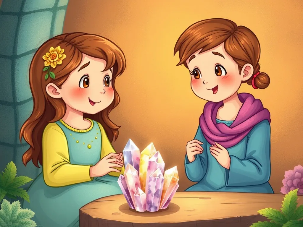 The Crystal Cave Chorus - Morgan showing Lucy how crystals make music