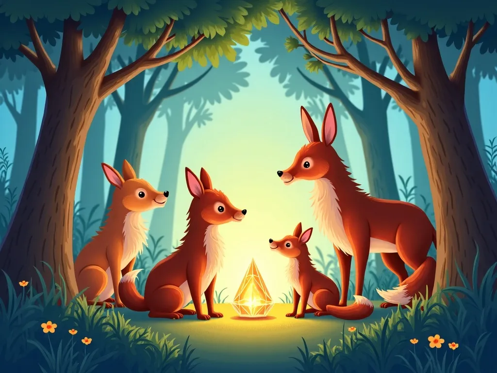 The Crystal Cave Symphony - Forest animals gathering to hear crystal music