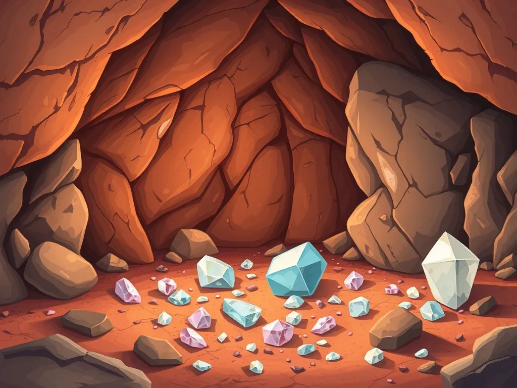 The Crystal Cave Symphony - Broken crystals scattered on cave floor