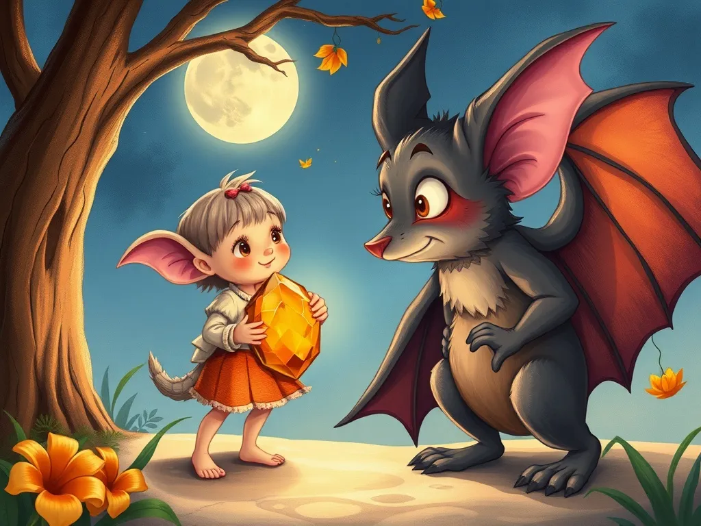 The Crystal Song of Forgiveness - Dreamy confronting Pip the bat who holds her amber stone