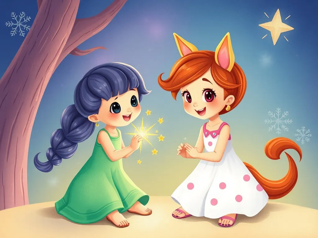 The Curious Puppy's Garden of Questions - Sparkle and Luna practicing together