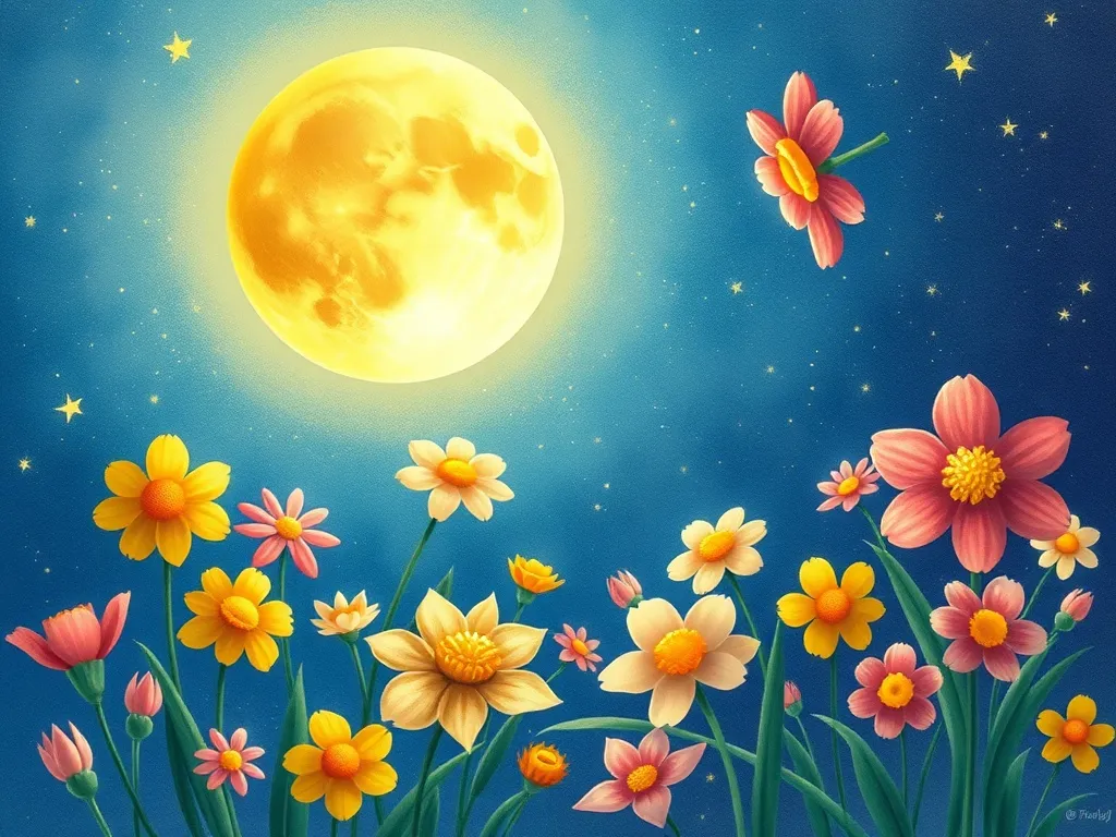 The Curious Puppy's Garden of Questions - Singing flowers surrounding Luna