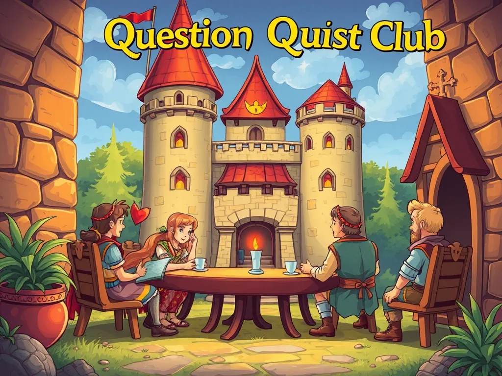 The Curious Puppy's Garden of Questions - Question Quest Club meeting in castle