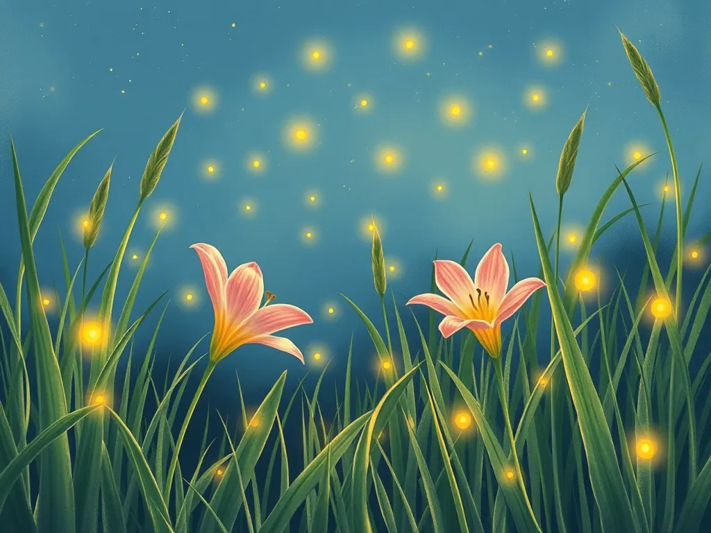 The Dancing Fairy Circle - Lily following fireflies through tall grass