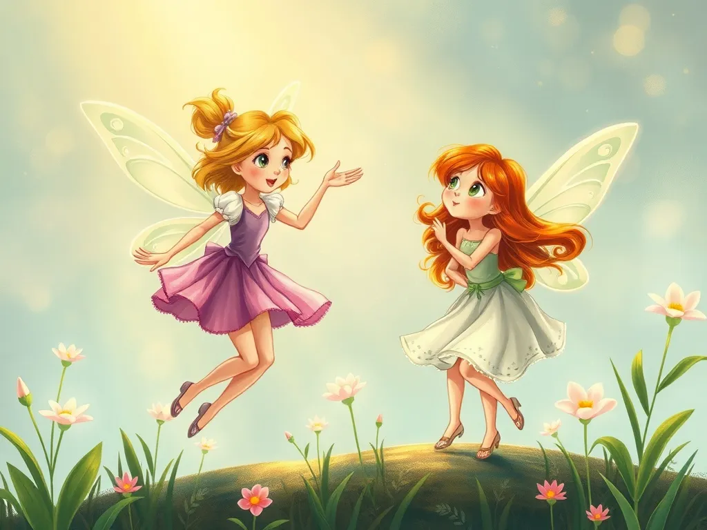 The Dancing Fairy Circle - Fairies dancing as Lily watches in awe