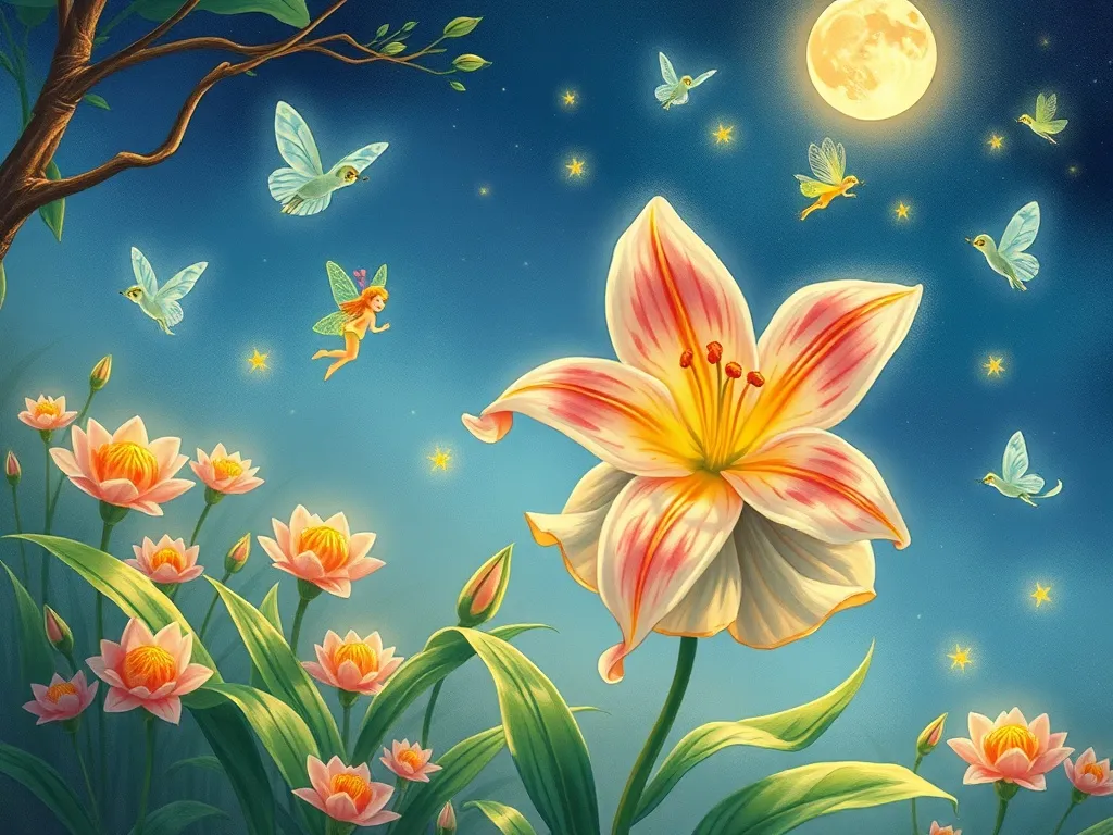 The Dancing Fairy Circle - Lily dancing with fairies in moonlight